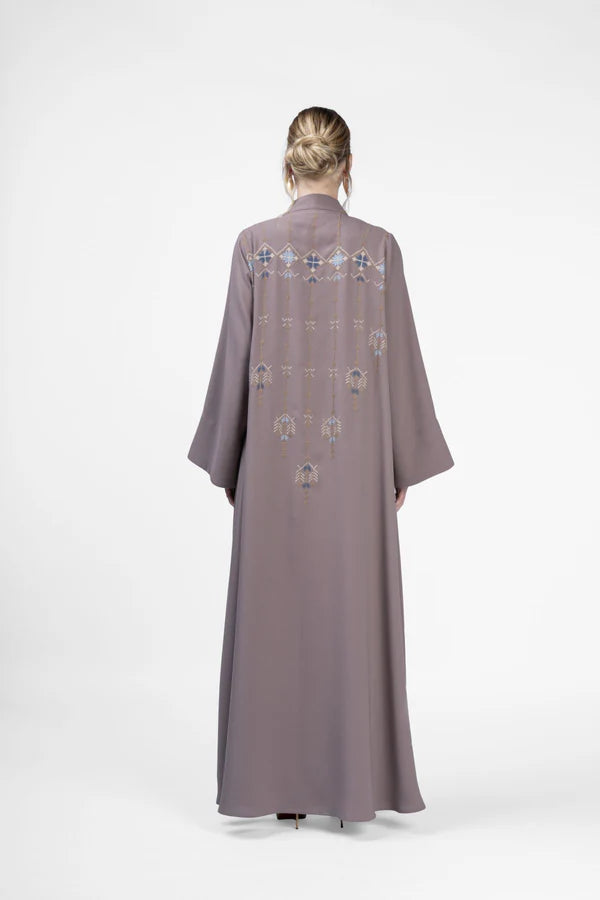 RMDJK2401-BG HERITAGE BLOOM HANDCRAFTED SILK ABAYA