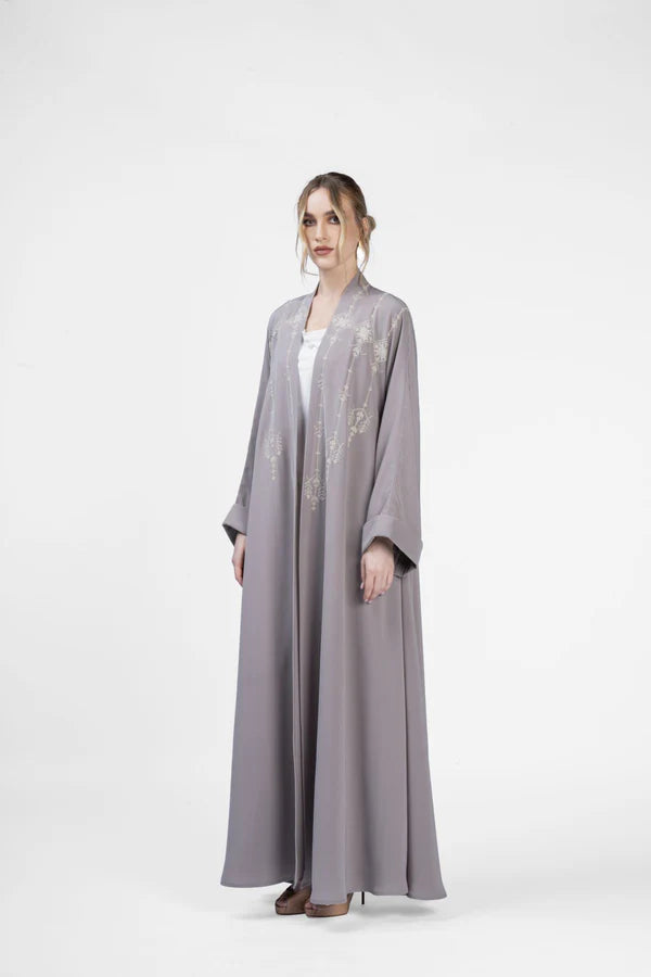 RMDJK2402-BEIGE NOMADIC ELEGANCE BEIGE CREPE ABAYA