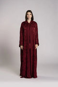 RMDML2501A-MAROON HOODED MOROCCAN ELEGANCE ABAYA