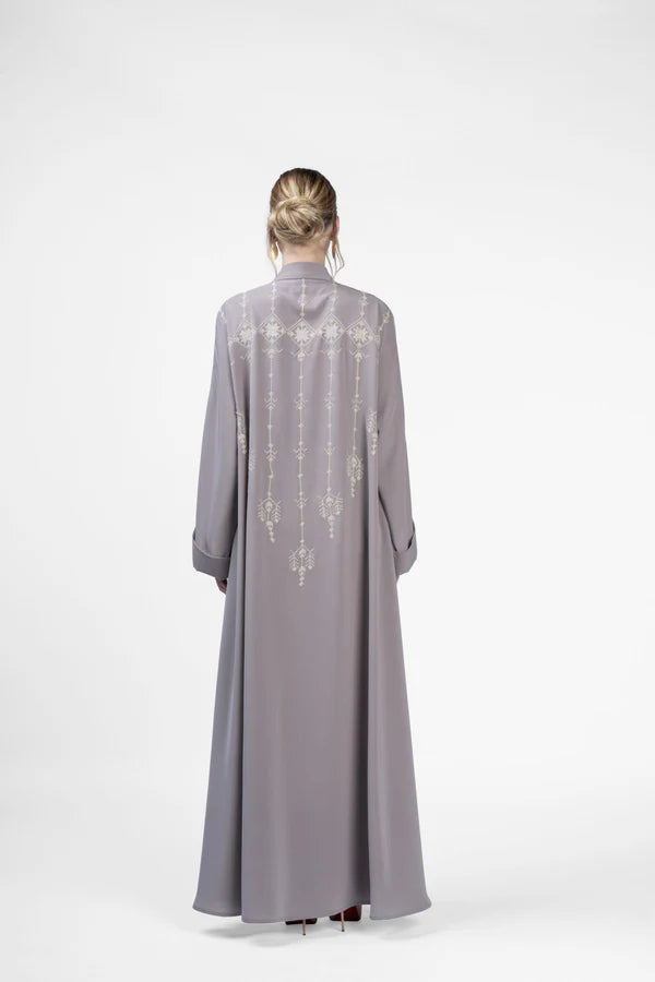 RMDJK2402-BEIGE NOMADIC ELEGANCE BEIGE CREPE ABAYA