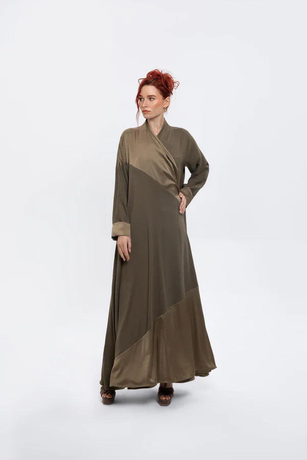 SM2407-GREEN MAJESTIC HARMONY KIMONO ABAYA