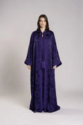 RMDML2501A-PURPLE HOODED MOROCCAN ELEGANCE ABAYA