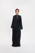 RTWS2403-FLARE KIMONO BLACK ENCHANTED AURA KIMONO ABAYA