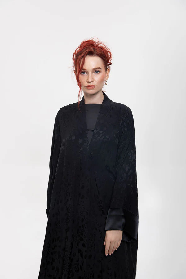RTWS2405-FLARE KIMONO BLACK ULTIMATE GRACE ABAYA