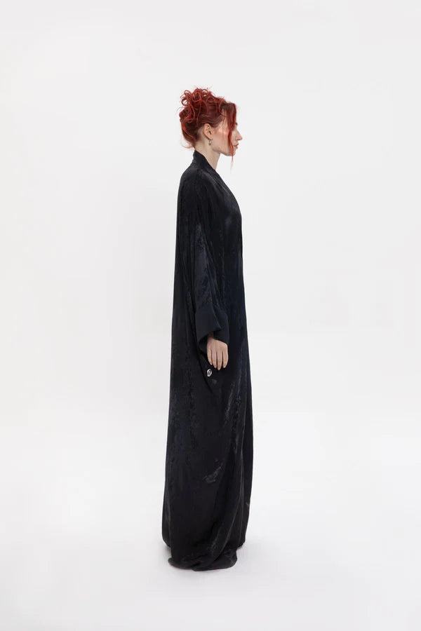 RTWS2406-DS-BLACK OPULENT CHARM KIMONO ABAYA