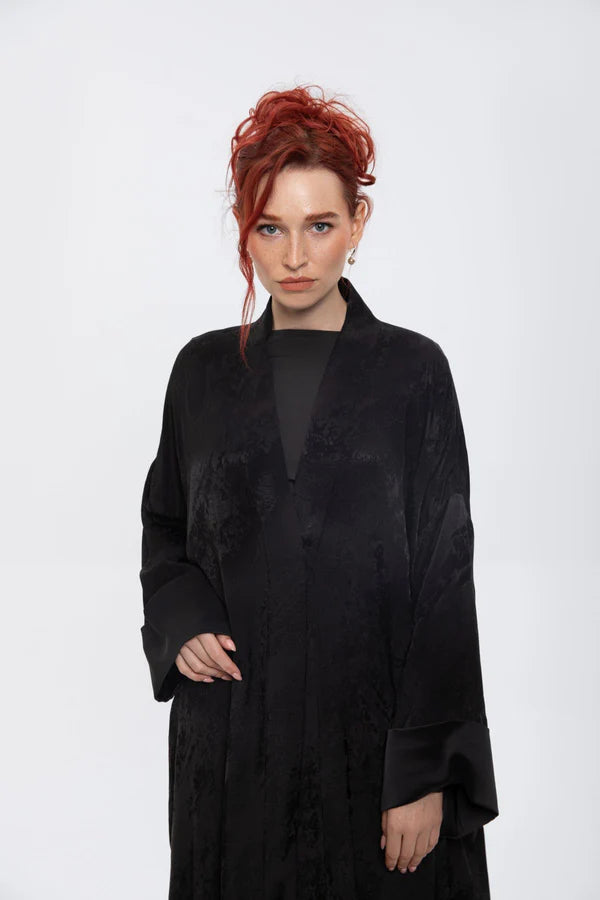 RTWS2406-DS-BLACK OPULENT CHARM KIMONO ABAYA