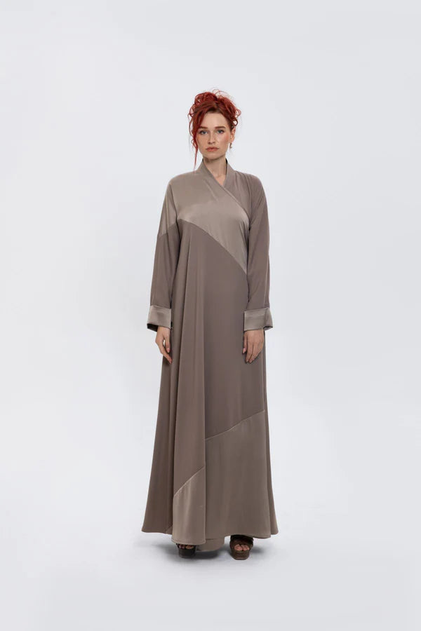 SM2407 - SIGNAL GREY MAJESTIC HARMONY KIMONO ABAYA