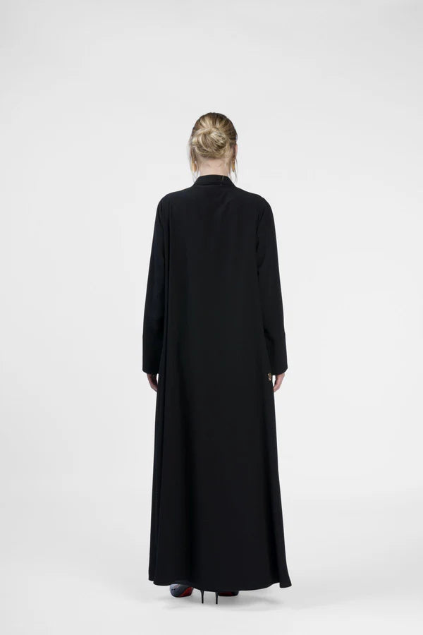 RMD2407 LAYERED ELEGANCE BLACK ABAYA