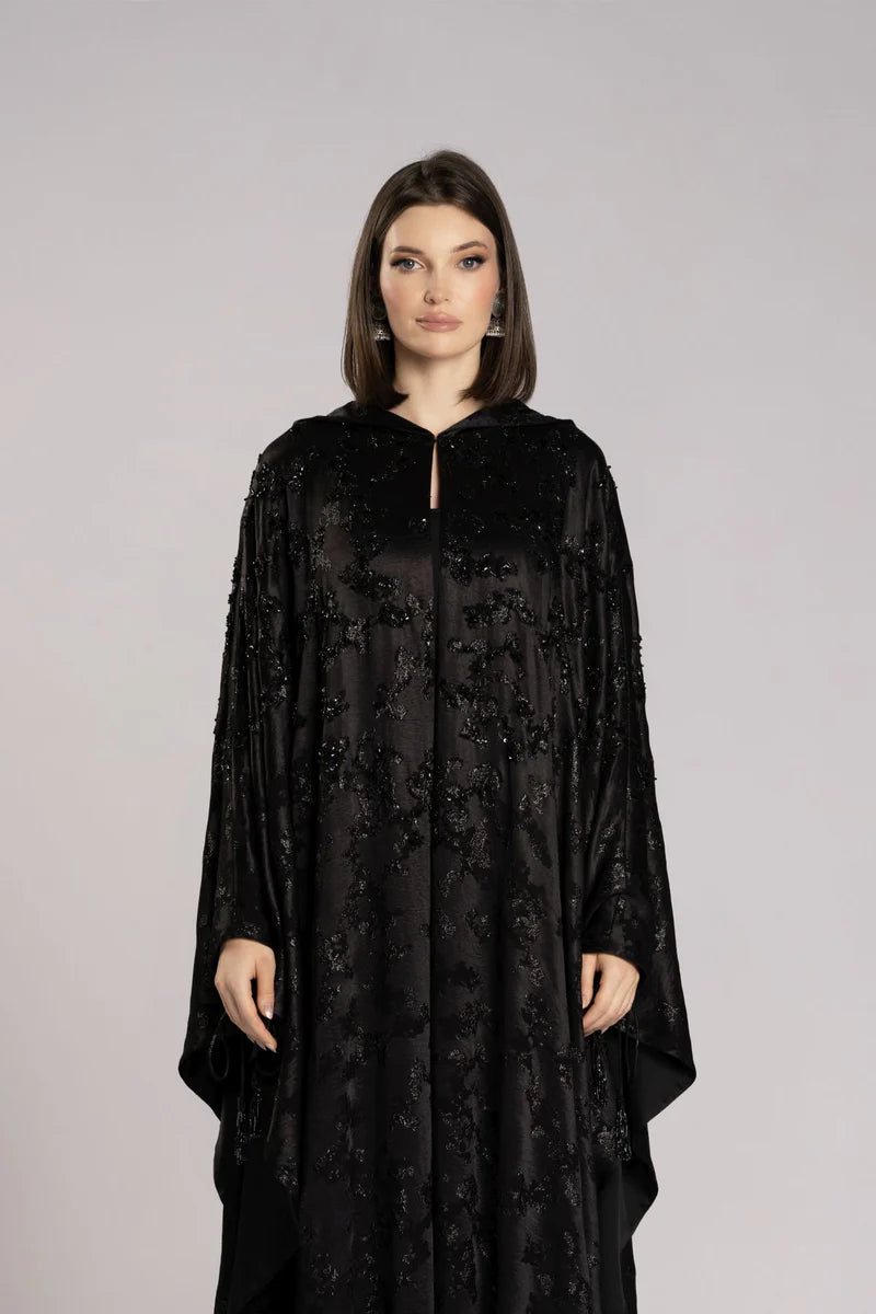 RMDHC2505-BLACK ETHEREAL CHARM HOODED LIMITED ABAYA