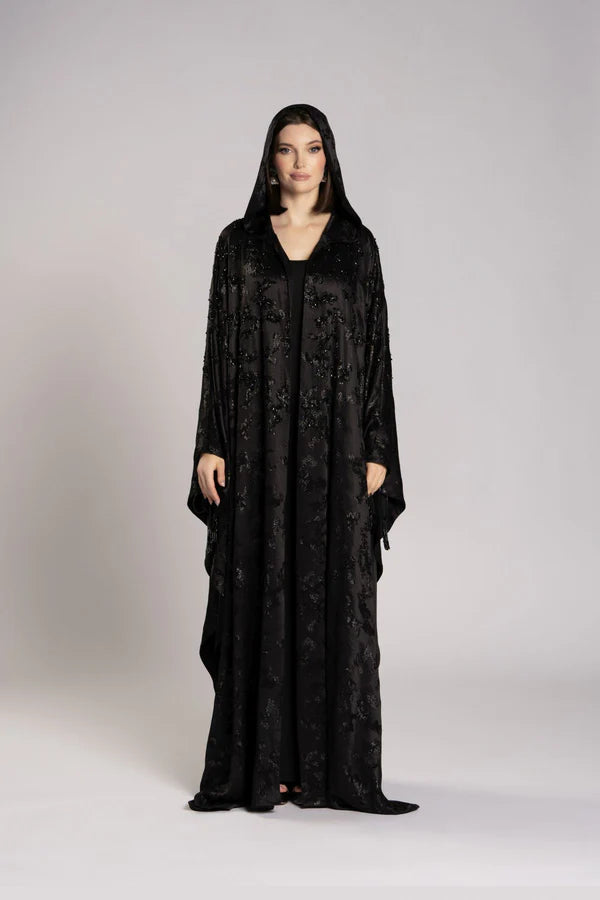 RMDHC2505-BLACK ETHEREAL CHARM HOODED LIMITED ABAYA