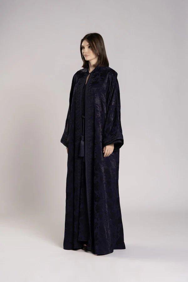RMDML2501A-DARK BLUE HOODED MOROCCAN ELEGANCE ABAYA