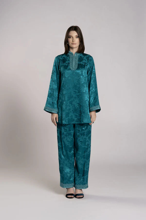 RMDML2501TT-DARK TURQUOISE TOP & TROUSER SET