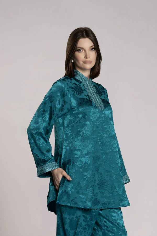 RMDML2501TT-DARK TURQUOISE TOP & TROUSER SET